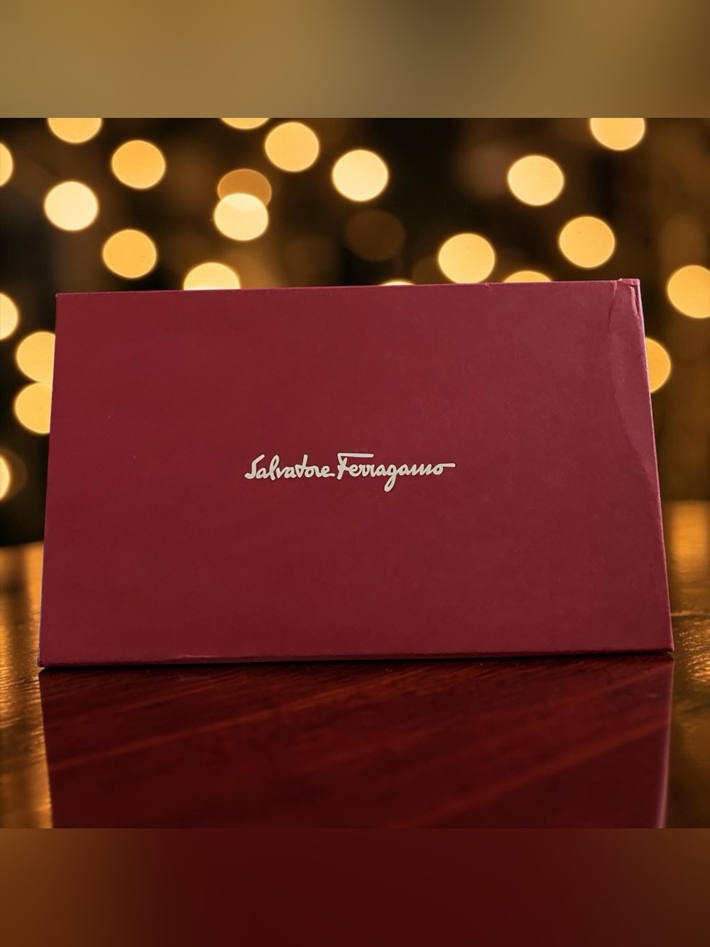 Salvatore Ferragamo NWOT Deep Burgundy Presentation Box with White Logo